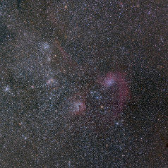 IC405-410-417-EF200-EOS6D M36, M38, IC417, IC410, IC405 (v.li.n.re )in Auriga Canon EF200 f3,2 EOD6D Iso 800 165x 4min Gahberg 20161230 20170101
