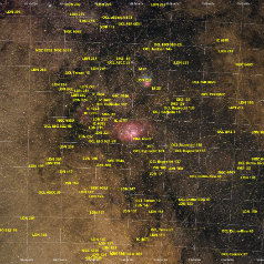 M8 Lagoon Nebula M20 TrifidNebula- Grid M8 Lagoon Nebula & M20 Trifid Nebula in Sagittarius Canon EOS6Da EF200 ISO1600 80 x 300sec = 400min iEQ30Pro Gahberg 20200517 - 0612