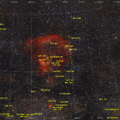NGC7822-Grid NGC7822 in Cepheus Canon EOS6Da EF200 ISO1600 96 x 5min iEQ30Pro Gahberg 20201117 - 1205