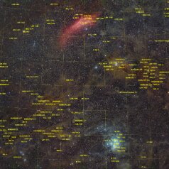 Californianebula-and-Plejades-Grid M45, NGC1499 & more, Canon EOS6Da EF200 ISO1600, 6 Panel Mosaik each150min, iEQ30Pro, Gahberg 20230619-1013