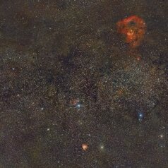 Nebula-in-Cassiopeia Nebula in Cassiopeia; Canon EOS6Da EF200 ISO1600; Mosaik 6 Panel; each 125min; iEQ30Pro; Gahberg 20231108-1230