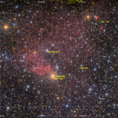 20190827 Sh2-139 LHaRHaGB-Grid Sh2-138 Sh2-139, LBN501 in Cepheus, ASAN10 Trius 694 L642, Ha7nm min, ASK8 Trius 694 RGB a‘ 196 min total 34,2h L+Ha R+Ha GB