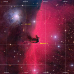 NGC 2023 - Barnard33 Pferdekopfnebel-Grid Barnard 33 in Orion, ASAN10 Trius 694 L 675min, Ha 433min ASK8 Trius 694 RGB a‘ 204min total 28,7h. Gahberg 20201226 - 0306