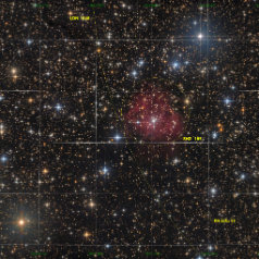 Sh2-165-in-Cassiopeia-Grid Sh2-165 in Cassiopeia,ASAN10 Trius 694 L 175min, ASK8 Trius 694 RGB a‘ 54min total 5.6h, Gahberg 20220902