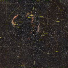 Veilnebula-in-Cygnus-Grid Veil nebula in Cygnus, Canon EOS6Da EF200 ISO1600 80x5 min iEQ30Pro, Gahberg 20230821