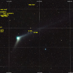 20151220 Catalina_Grid Catalina (C/2013 US10) in Virgo, Esprit 80/400 EOS 6D 4 x 3min Feld 5° x 3°