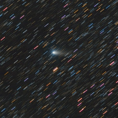 20180822-Giacobini-Zinner-(21P)-Startrails Giacobini-Zinner (21P) in Gemini Esprit 80/400 Canon EOS 6D Iso 800 150sec Subs 60% Crop Gahberg 20180822 UT 01:14 - 02.35