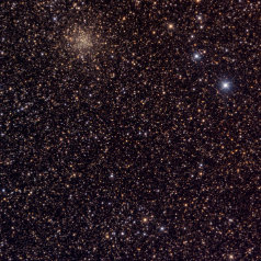 Messier-71 M71 & Harvard 20 19h53+18.35 Intes Mk69@900mm St10XME L2,2h & Televue NP101 RGB 2,0h 3min Subs simultan auf Gemini 42 Bad Seeing Gahberg 20080809