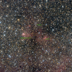 Sh2-99,Sh2-100,Toepler1-ID Sh2-99,Sh2-100 in Cygnus ASA N10“ @950mm St10XME L335min ASK 8“@540mm SXV-H9 R90, G90, B140min B-V Gahberg 20120817-0818